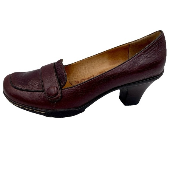 Sofft Dress Shoes Heels Brown Burgundy Leather Pumps Women Sz 7M Academia Work - Picture 1 of 13